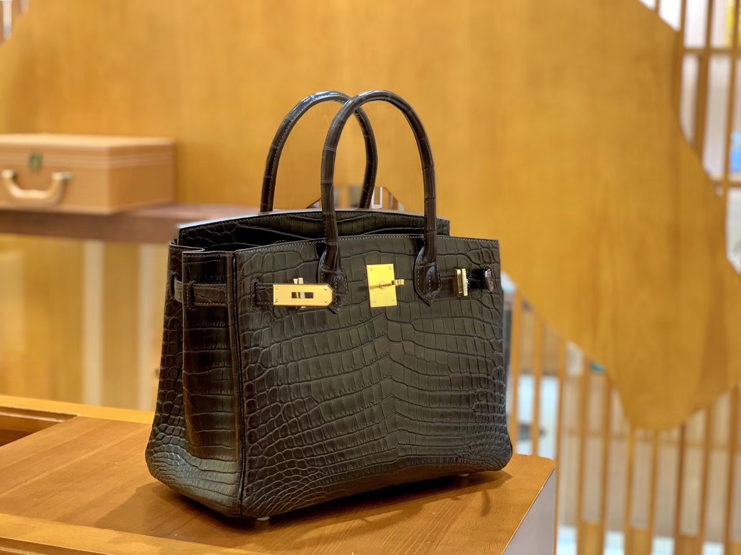 Hermès（爱马仕）Birkin 30cm 摩卡 金扣 尼罗 雾面 两点 鳄鱼皮 全手工
