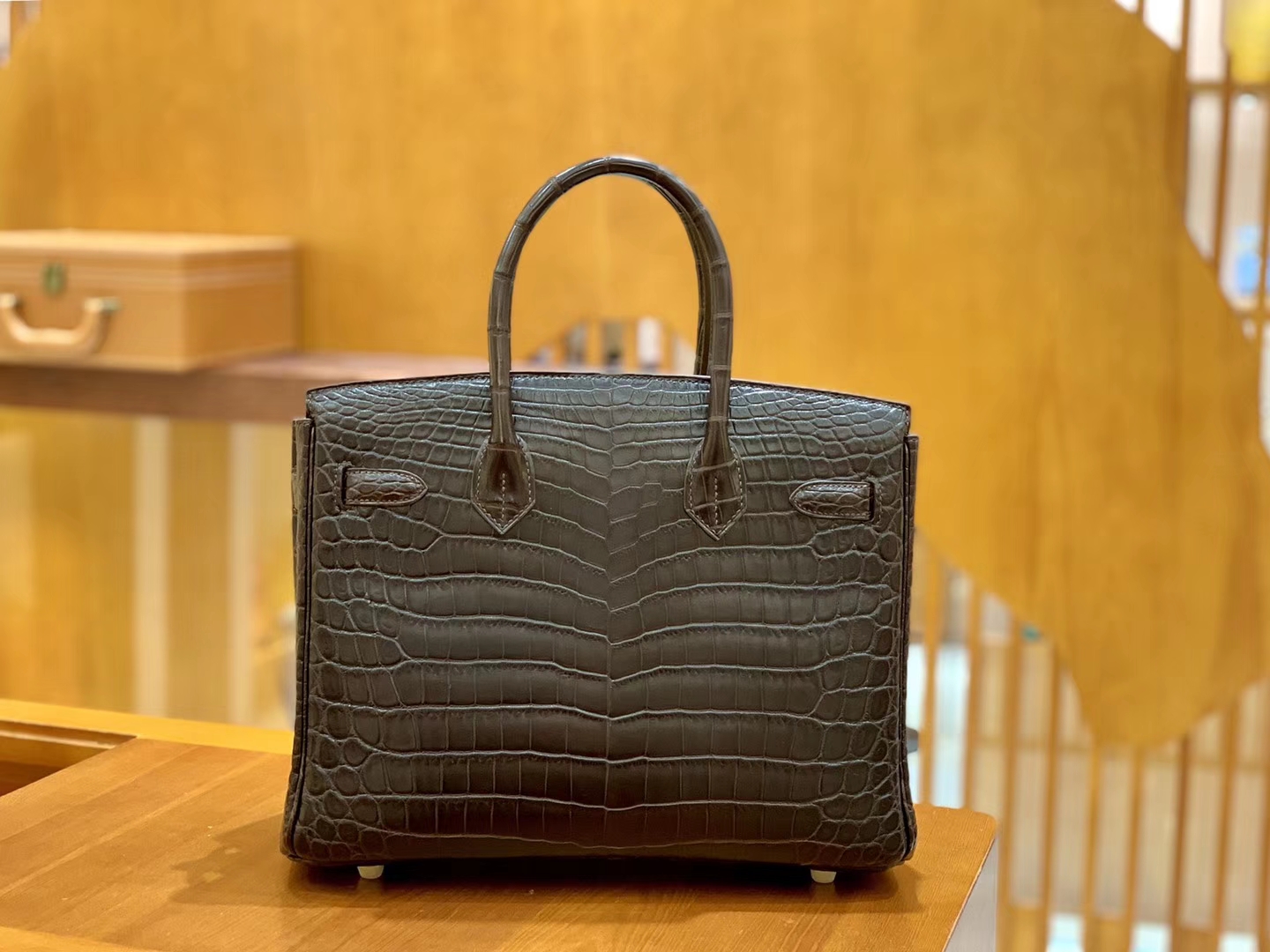 Hermès（爱马仕）Birkin 30cm 摩卡 金扣 尼罗 雾面 两点 鳄鱼皮 全手工