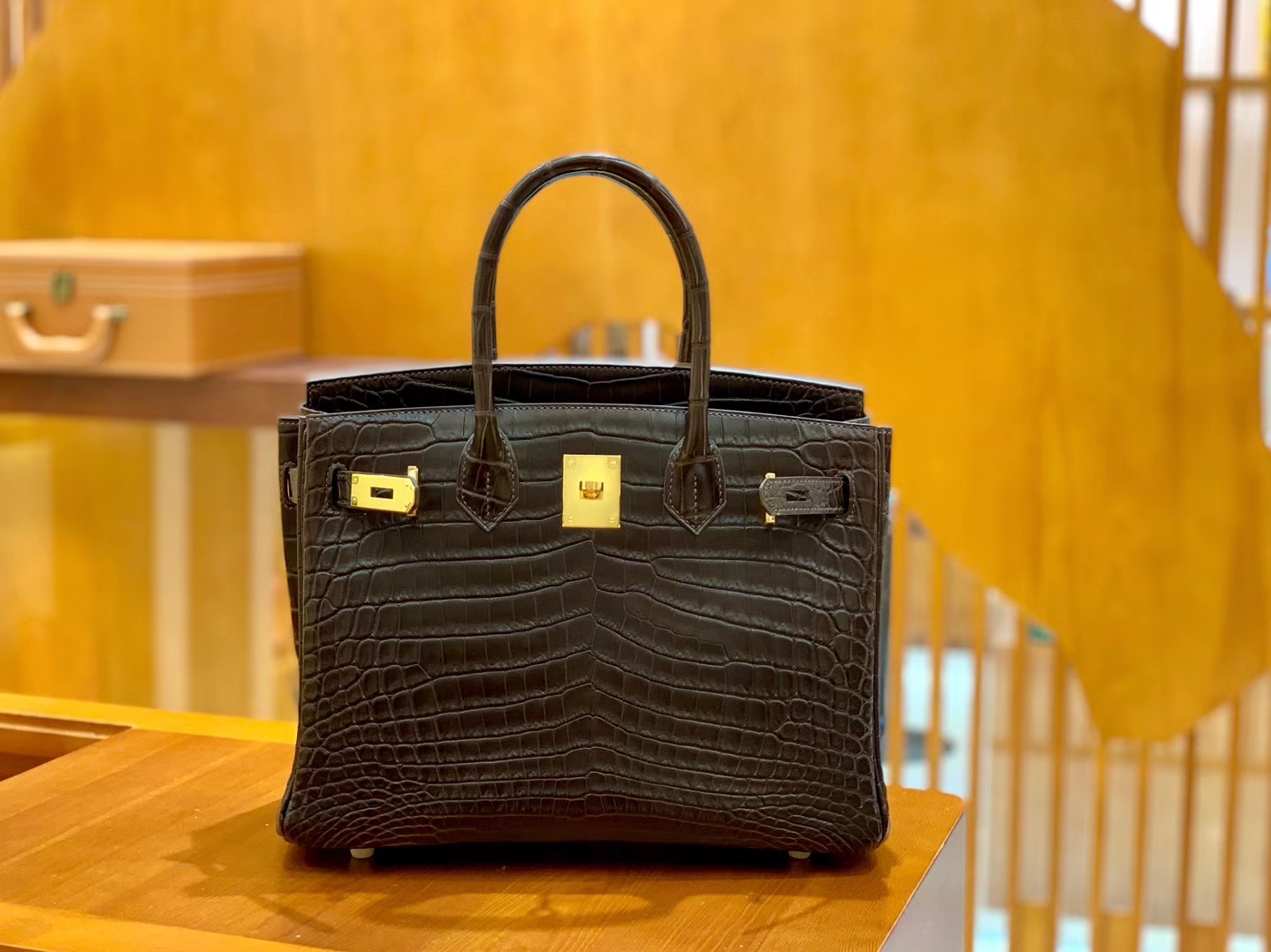 Hermès（爱马仕）Birkin 30cm 摩卡 金扣 尼罗 雾面 两点 鳄鱼皮 全手工