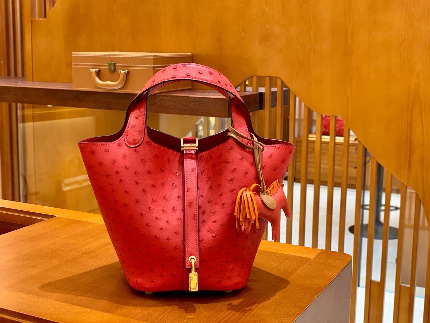 Hermès（爱马仕）Piction 菜篮包 18cm 鸵鸟皮 现货