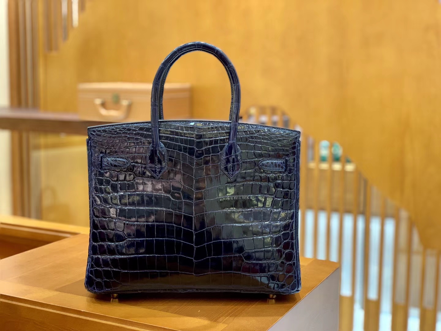 Hermès（爱马仕）Birkin 30cm 午夜蓝 金扣 一级皮 尼罗鳄鱼皮 臻品级别
