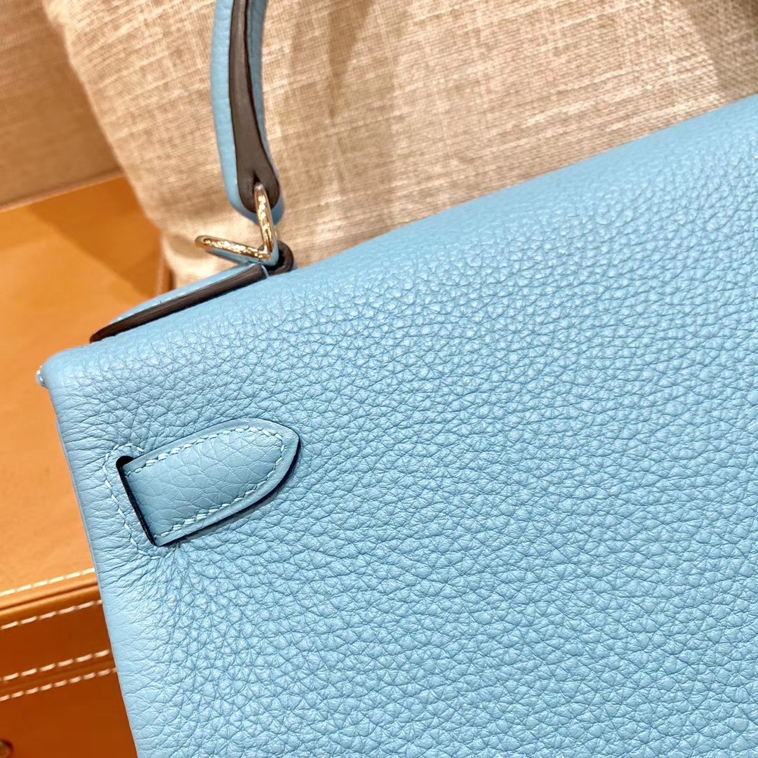 Hermès（爱马仕）Kelly 凯莉包 小牛皮 北方蓝 28cm 现货