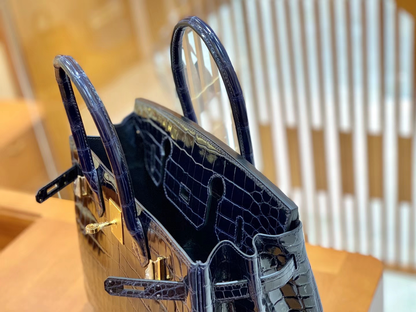 Hermès（爱马仕）Birkin 30cm 午夜蓝 金扣 一级皮 尼罗鳄鱼皮 臻品级别