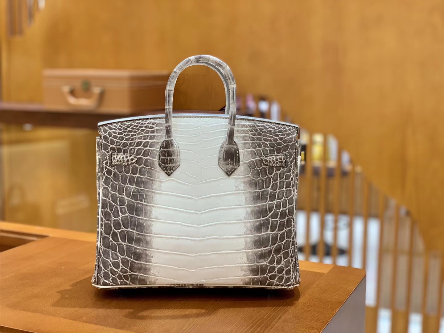 Hermès（爱马仕）Birkin 铂金包 喜马拉雅 深色  特级品质 一级皮 尼罗鳄鱼皮 银扣 25cm