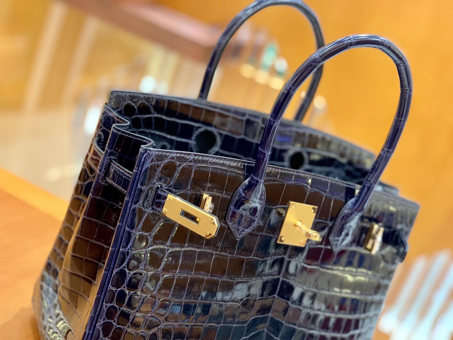Hermès（爱马仕）Birkin 30cm 午夜蓝 金扣 一级皮 尼罗鳄鱼皮 臻品级别