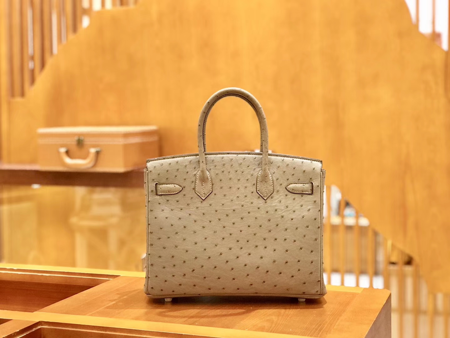 Hermès（爱马仕）Birkin 30cm 大象灰 金扣 鸵鸟皮 全手工缝制 现货