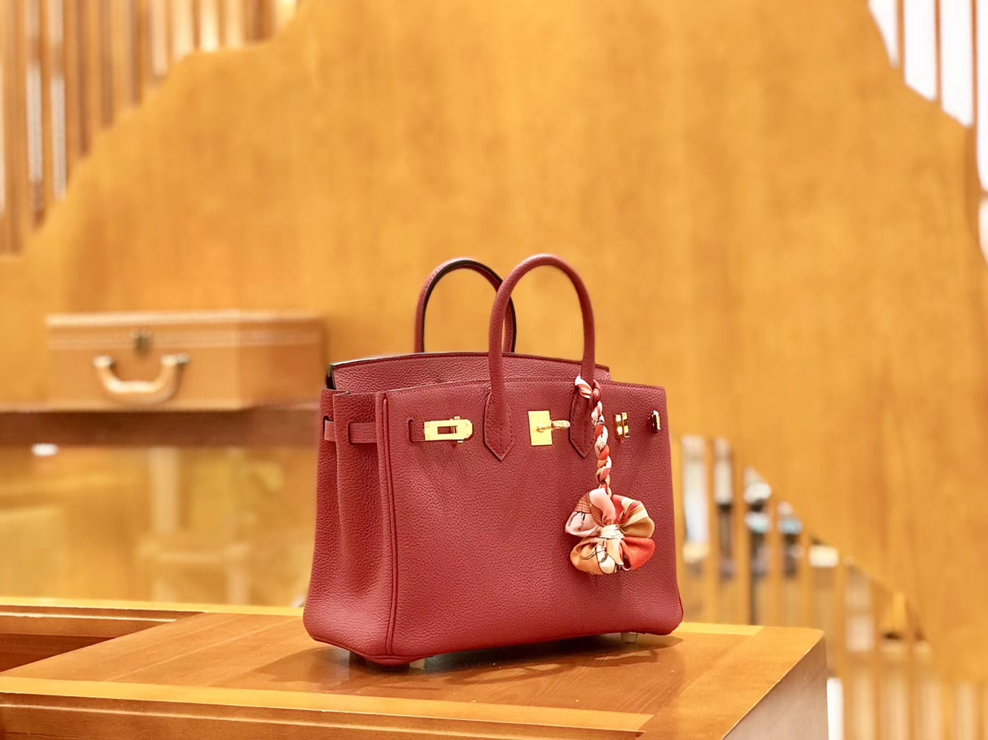 Hermès（爱马仕）Birkin 25cm 石榴红 金扣 全手工缝制