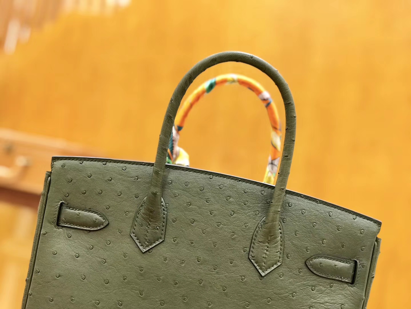 Hermès（爱马仕）Birkin 30cm 丛林绿 金扣 鸵鸟皮 全手工缝制
