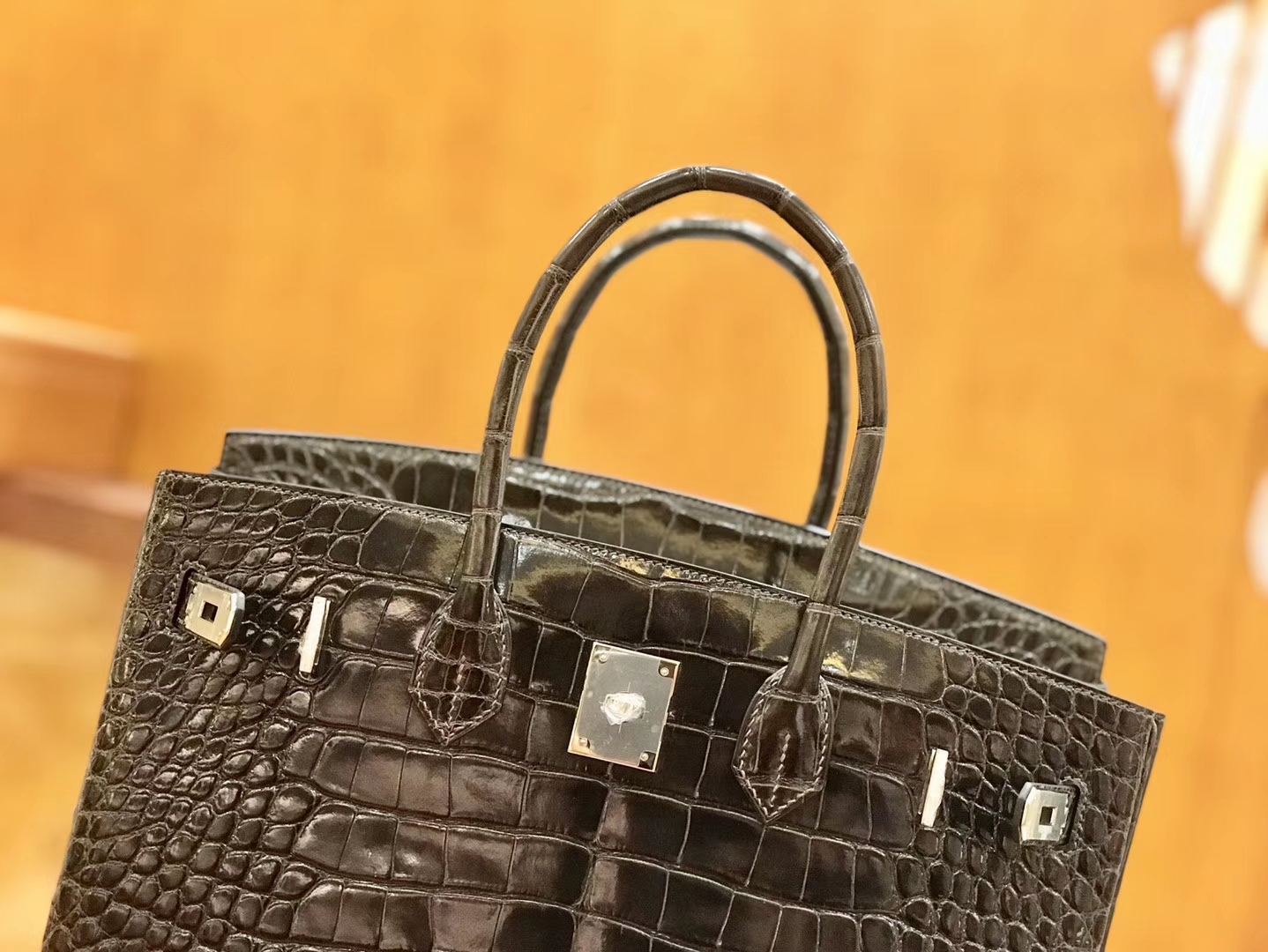 Hermès（爱马仕）Birkin 35cm 美洲鳄鱼 锡器灰