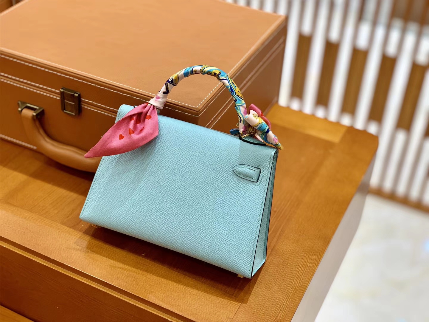 Hermès（爱马仕）Mini Kelly 19cm 马卡龙 金扣 掌纹牛皮 全手工缝制