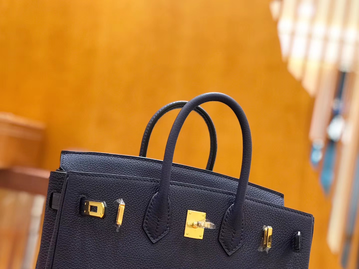Hermès（爱马仕）Birkin 25cm togo牛皮 午夜蓝 金扣 全手工缝制