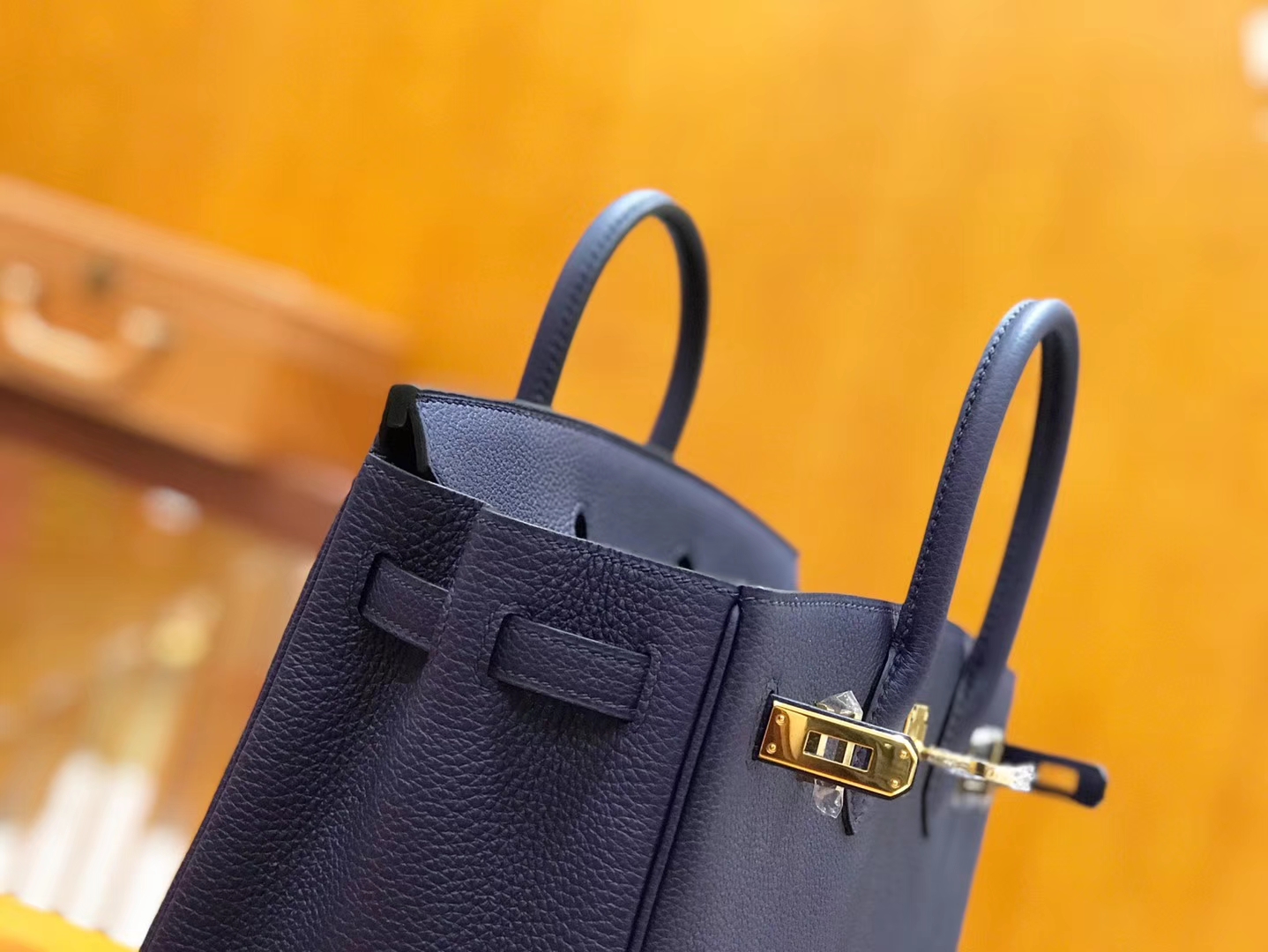 Hermès（爱马仕）Birkin 25cm togo牛皮 午夜蓝 金扣 全手工缝制