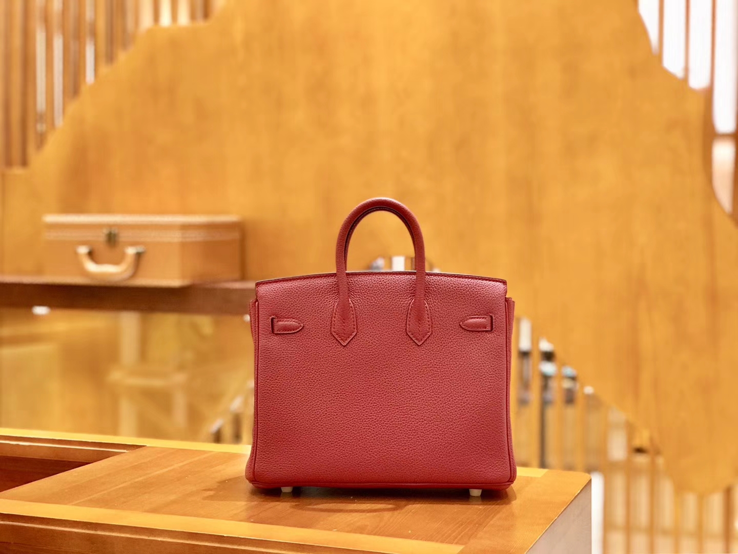 Hermès（爱马仕）Birkin 25cm 石榴红 金扣 全手工缝制