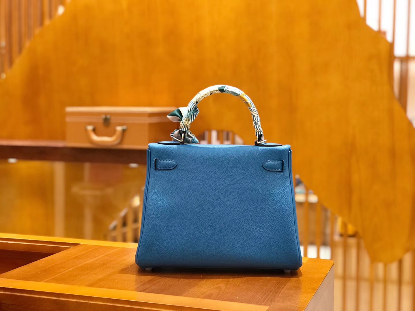 Hermès（爱马仕）Kelly 28cm togo 牛皮 坦桑尼亚蓝 银扣 全手工缝制 现货