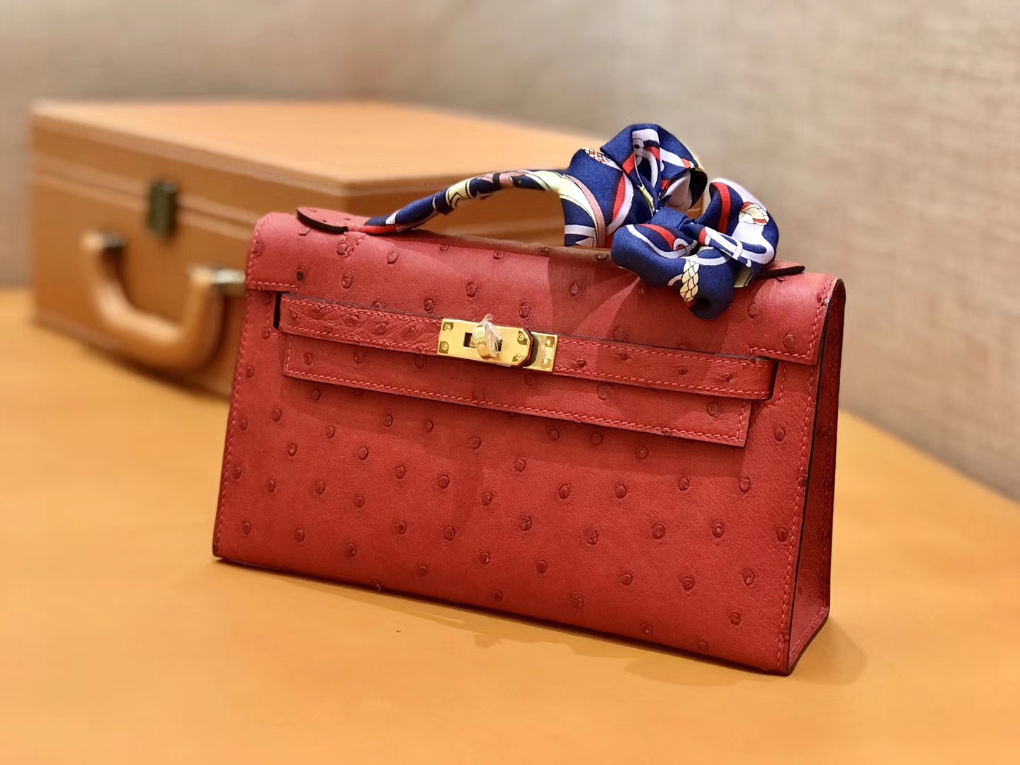 Hermès（爱马仕）MiniKelly 迷你凯莉 法拉利红 鸵鸟皮 1代 22cm