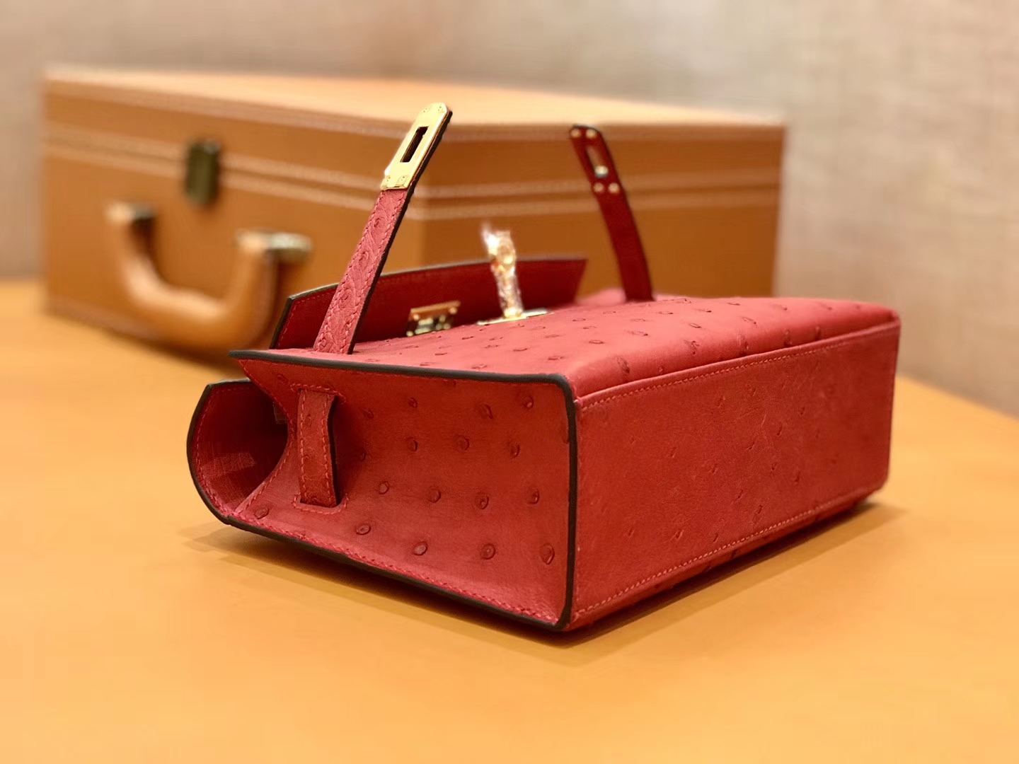 Hermès（爱马仕）MiniKelly 迷你凯莉 法拉利红 鸵鸟皮 1代 22cm