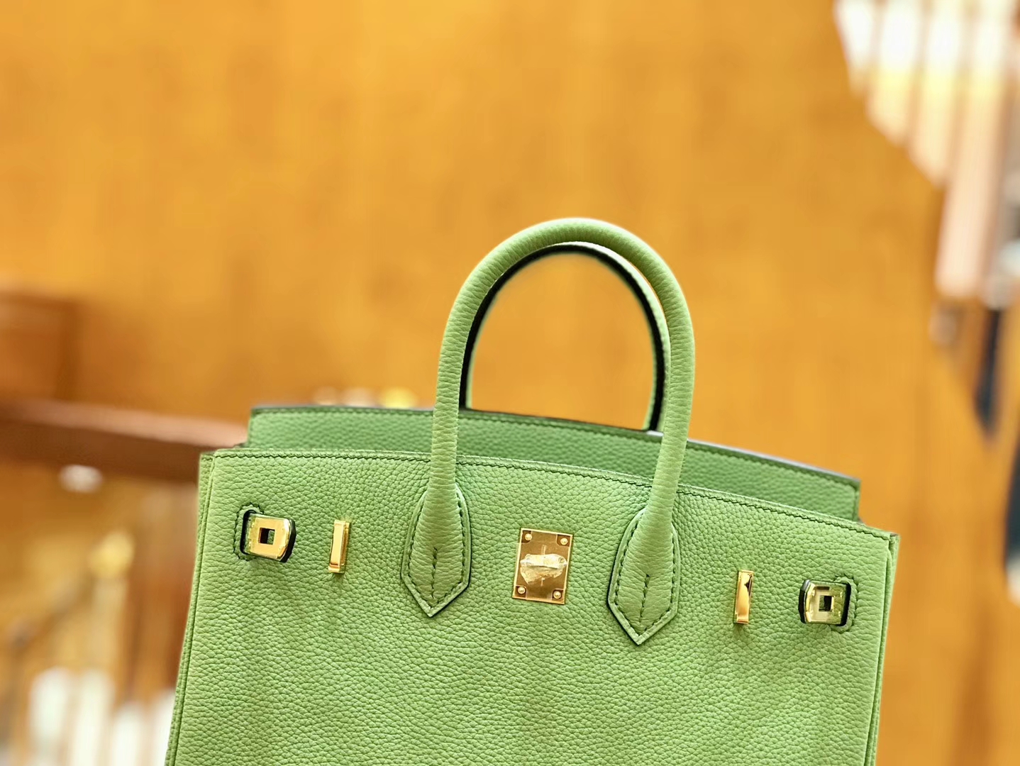 Hermès（爱马仕）Birkin 25cm 牛油果 金扣 全手工缝制