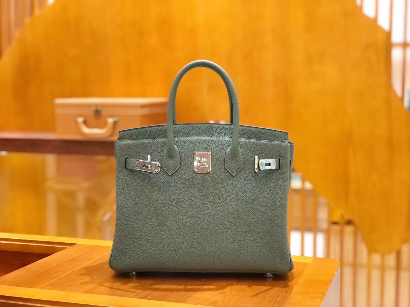 Hermès（爱马仕）Birkin 30cm togo牛皮 杏仁绿 银扣 全手工缝制