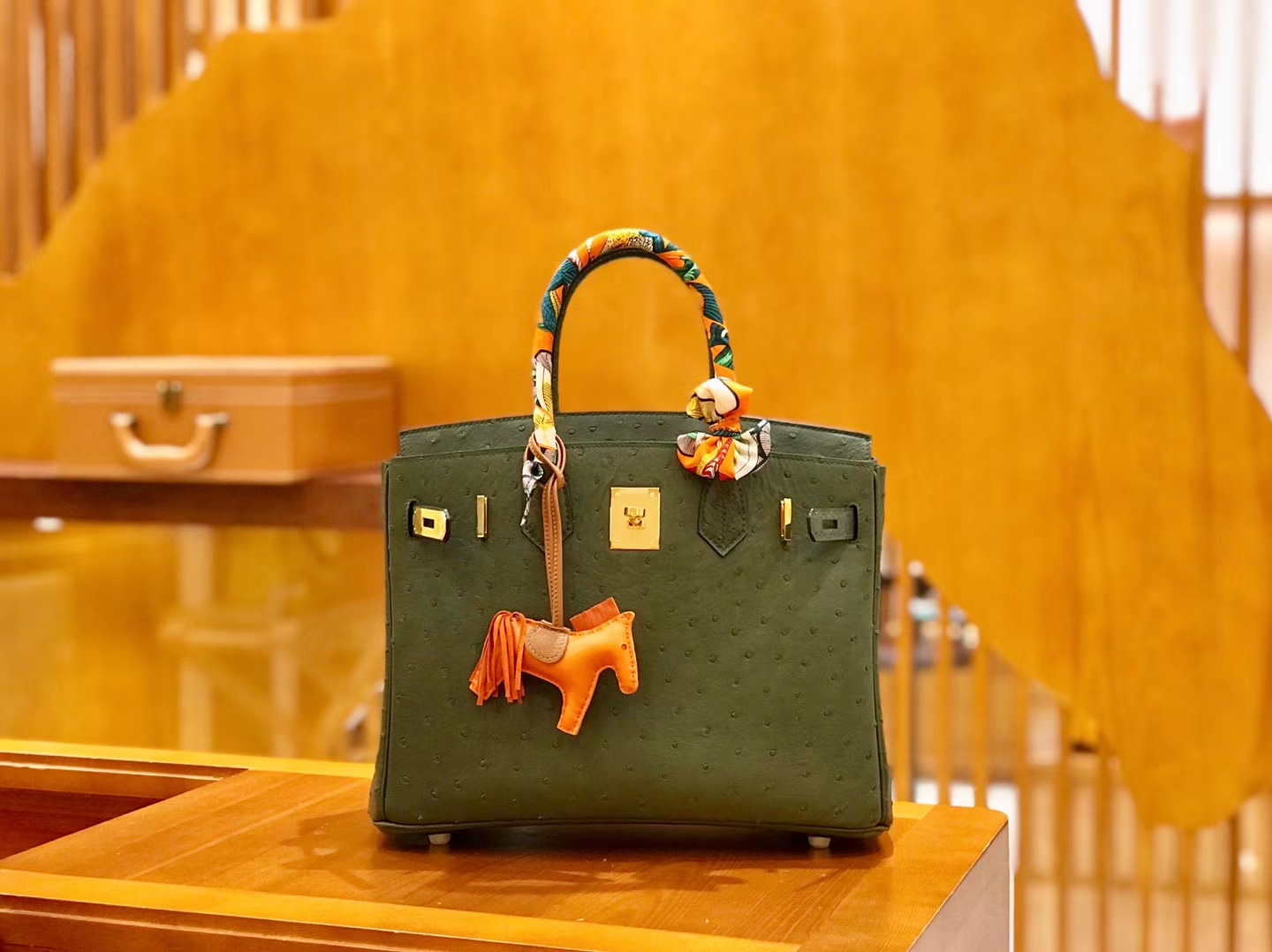Hermès（爱马仕）Birkin 30cm 丛林绿 金扣 鸵鸟皮 全手工缝制