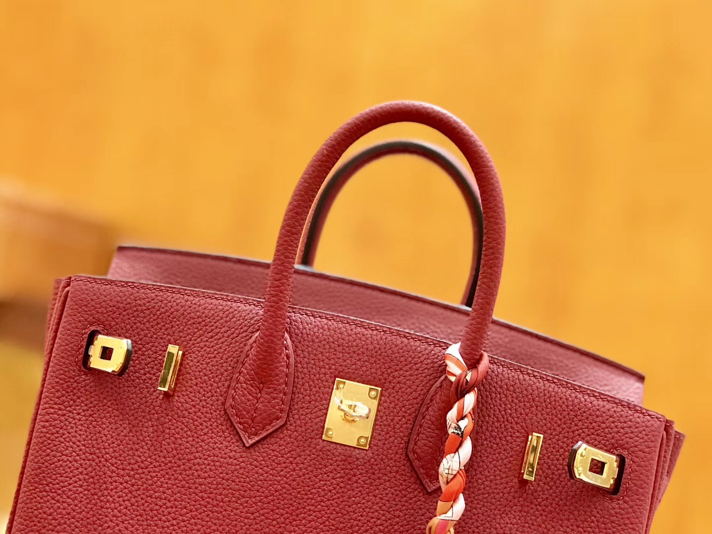 Hermès（爱马仕）Birkin 25cm 石榴红 金扣 全手工缝制