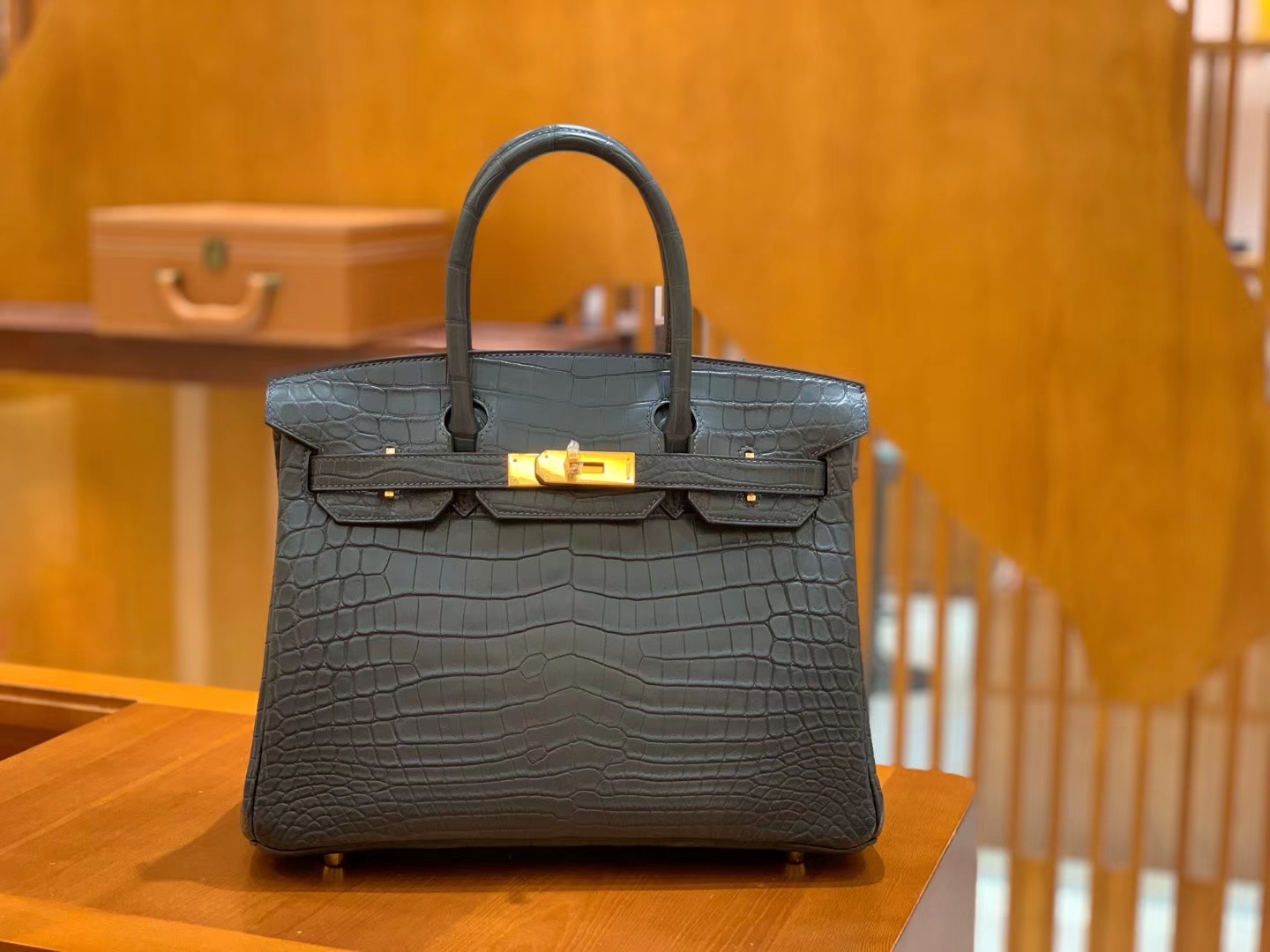 Hermès（爱马仕）Birkin 30cm 雾面 尼罗鳄鱼皮 锡器灰 金扣 全手工缝制