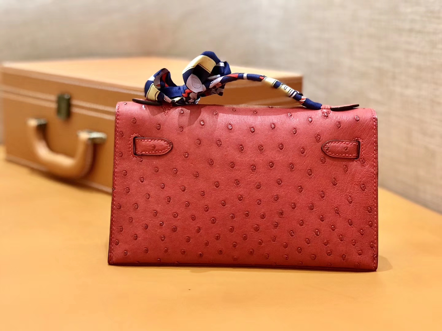 Hermès（爱马仕）MiniKelly 迷你凯莉 法拉利红 鸵鸟皮 1代 22cm