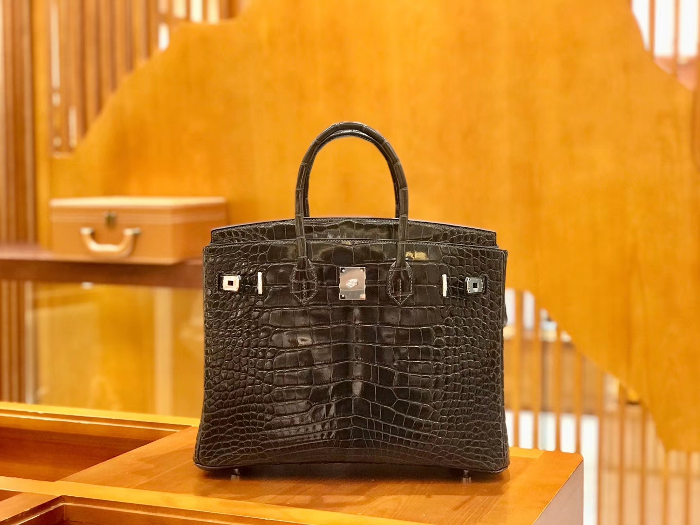 Hermès（爱马仕）Birkin 35cm 美洲鳄鱼 锡器灰