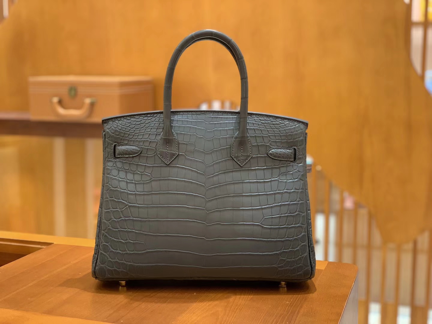 Hermès（爱马仕）Birkin 30cm 雾面 尼罗鳄鱼皮 锡器灰 金扣 全手工缝制