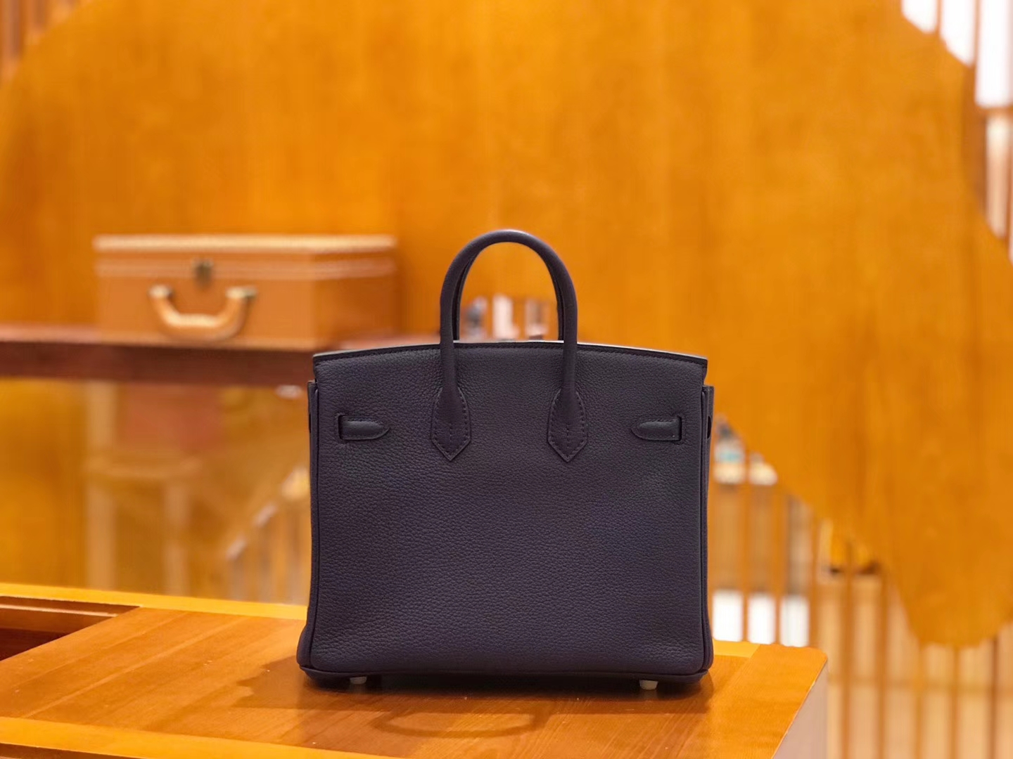 Hermès（爱马仕）Birkin 25cm togo牛皮 午夜蓝 金扣 全手工缝制