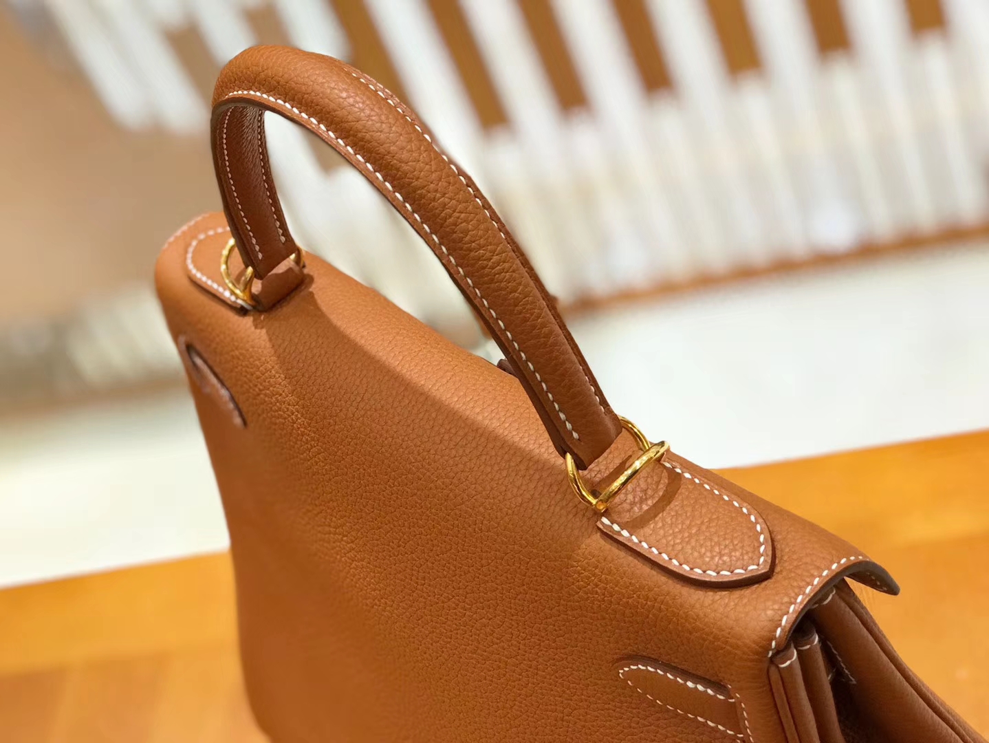 Hermès（爱马仕）Kelly 28cm togo 牛皮 金棕色 金扣 全手工缝制 现货