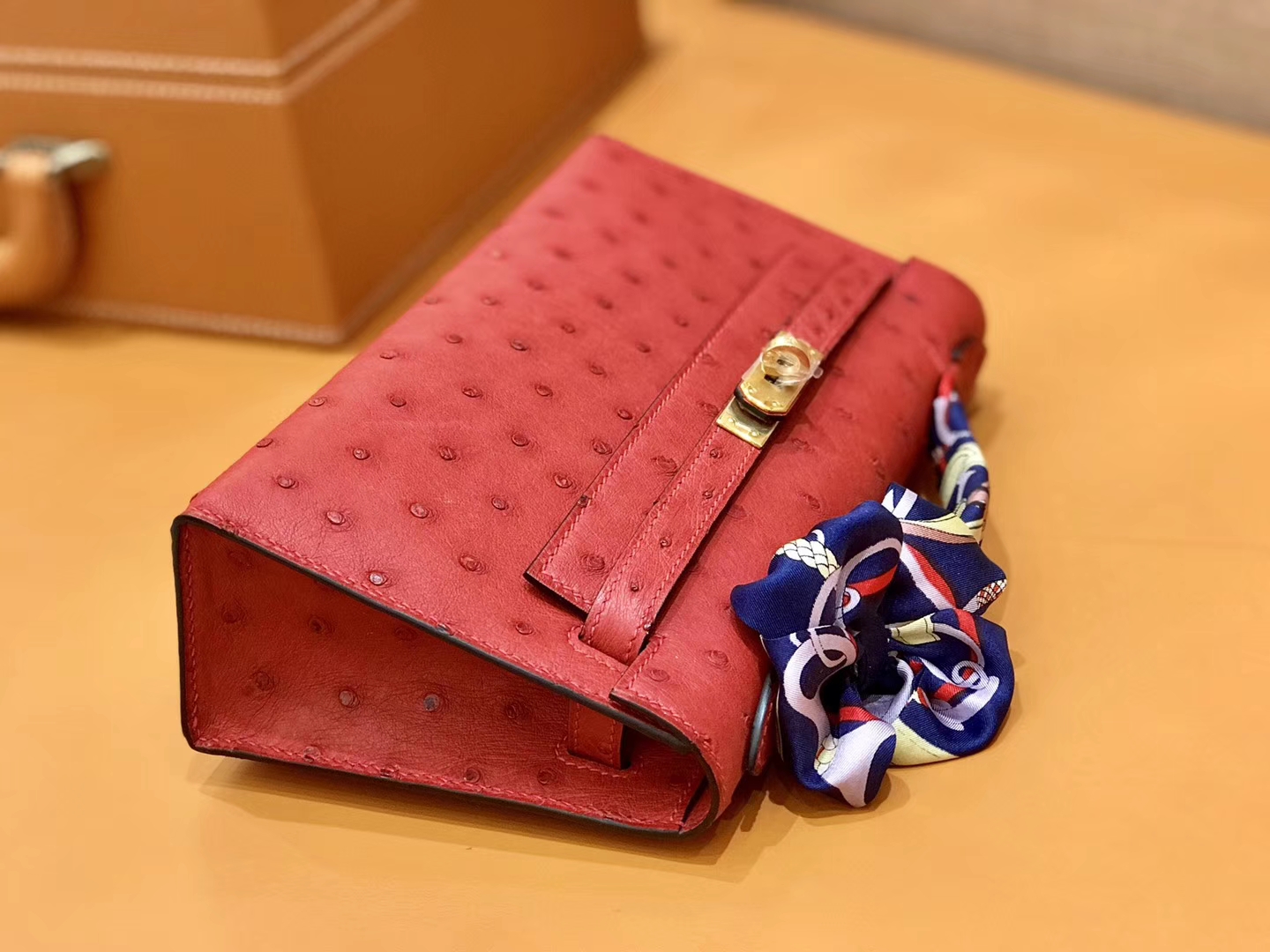 Hermès（爱马仕）MiniKelly 迷你凯莉 法拉利红 鸵鸟皮 1代 22cm