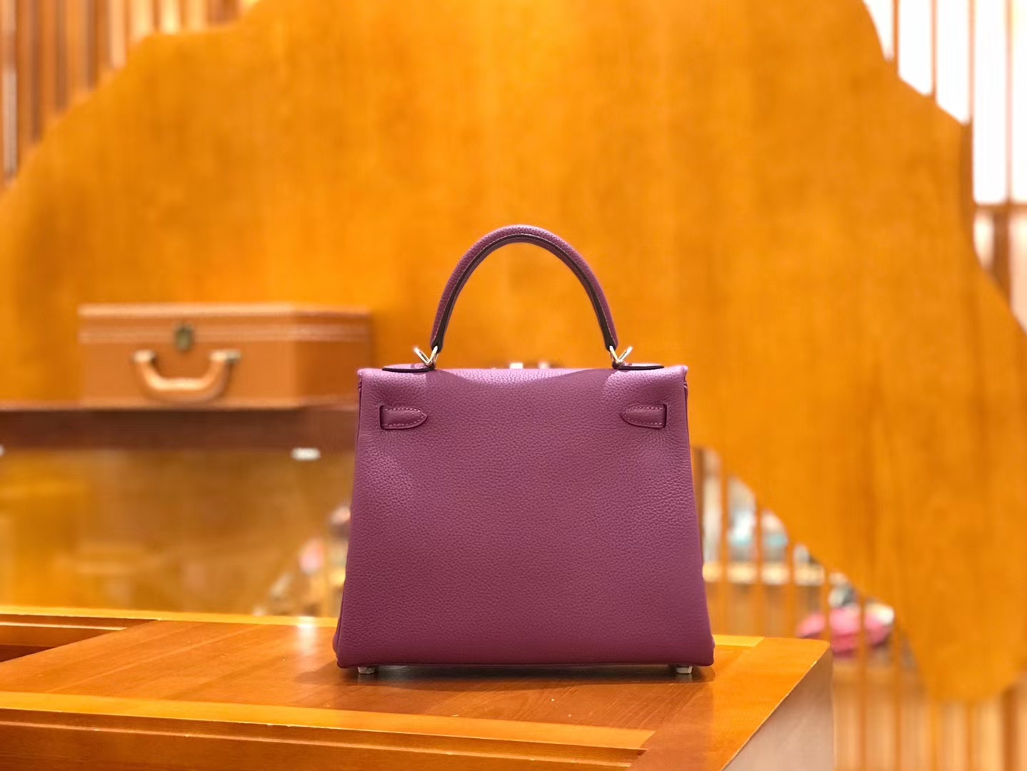 Hermès（爱马仕）Kelly 25cm togo小牛皮 海葵紫 银扣 全手工缝制