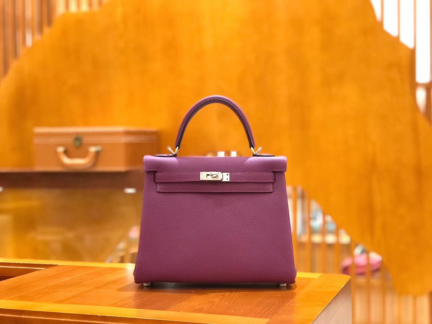 Hermès（爱马仕）Kelly 25cm togo小牛皮 海葵紫 银扣 全手工缝制