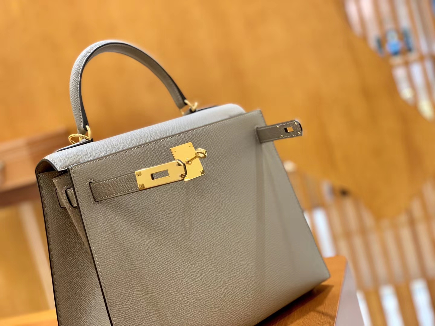Hermès（爱马仕）Kelly 28cm 掌纹 牛皮 沥青灰 高订工序版本 全手工缝制