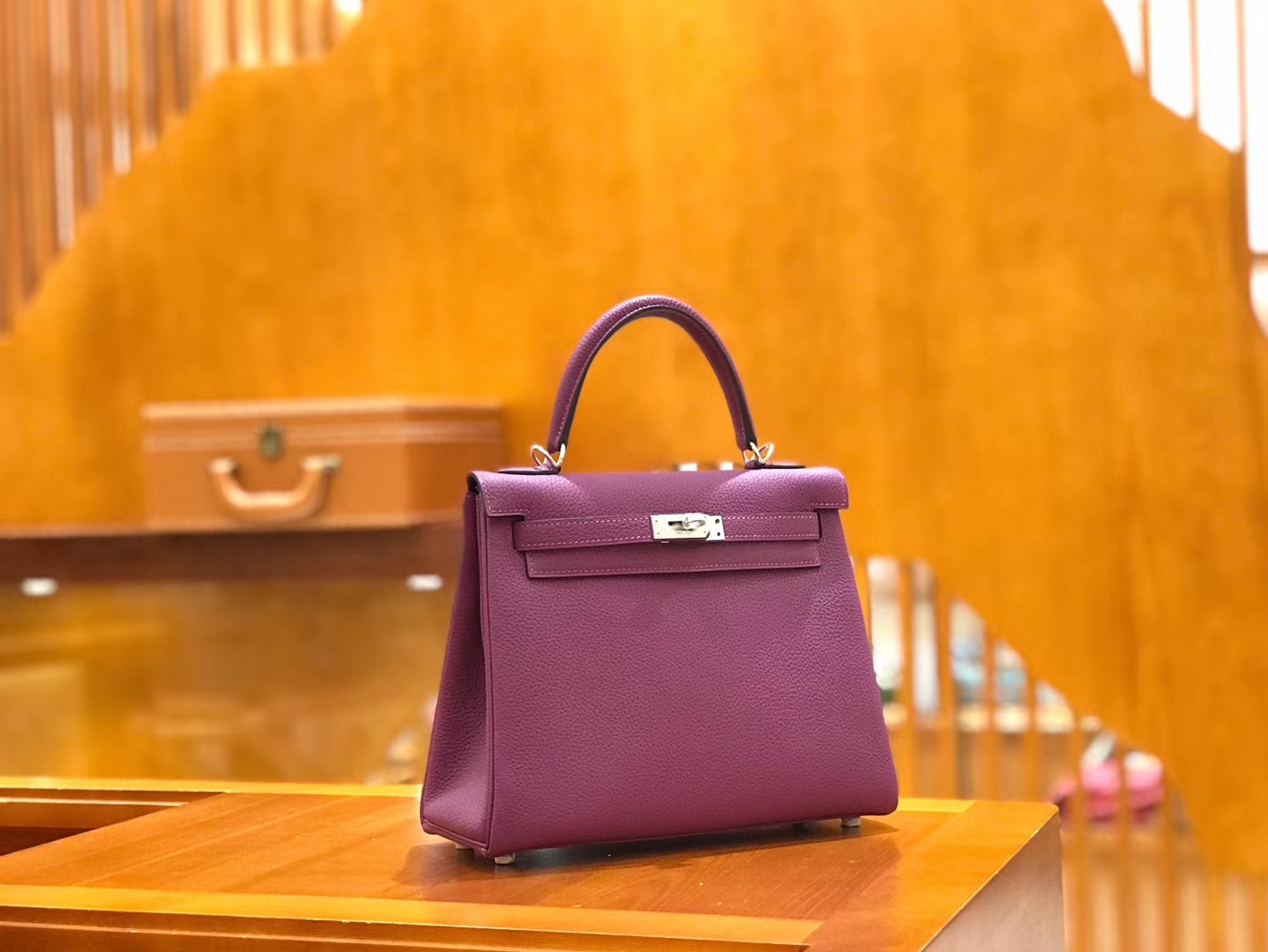 Hermès（爱马仕）Kelly 25cm togo小牛皮 海葵紫 银扣 全手工缝制
