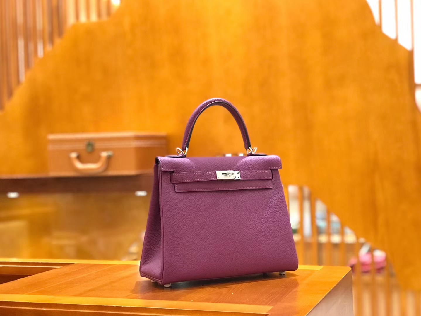 Hermès（爱马仕）Kelly 25cm togo小牛皮 海葵紫 银扣 全手工缝制