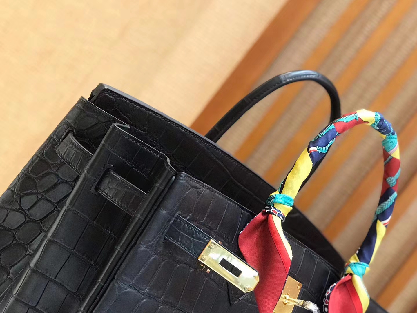 Hermès（爱马仕）Birkin 铂金包 经典黑 进口一级雾面尼罗鳄鱼皮 蜡线 40cm