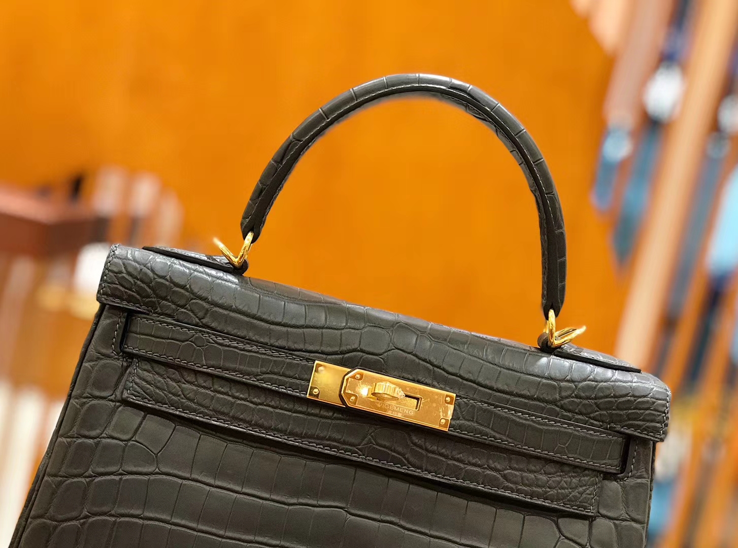 Hermès（爱马仕）Kelly 28cm 石墨灰 金扣 哑光 尼罗鳄鱼皮 全手工缝制 现货