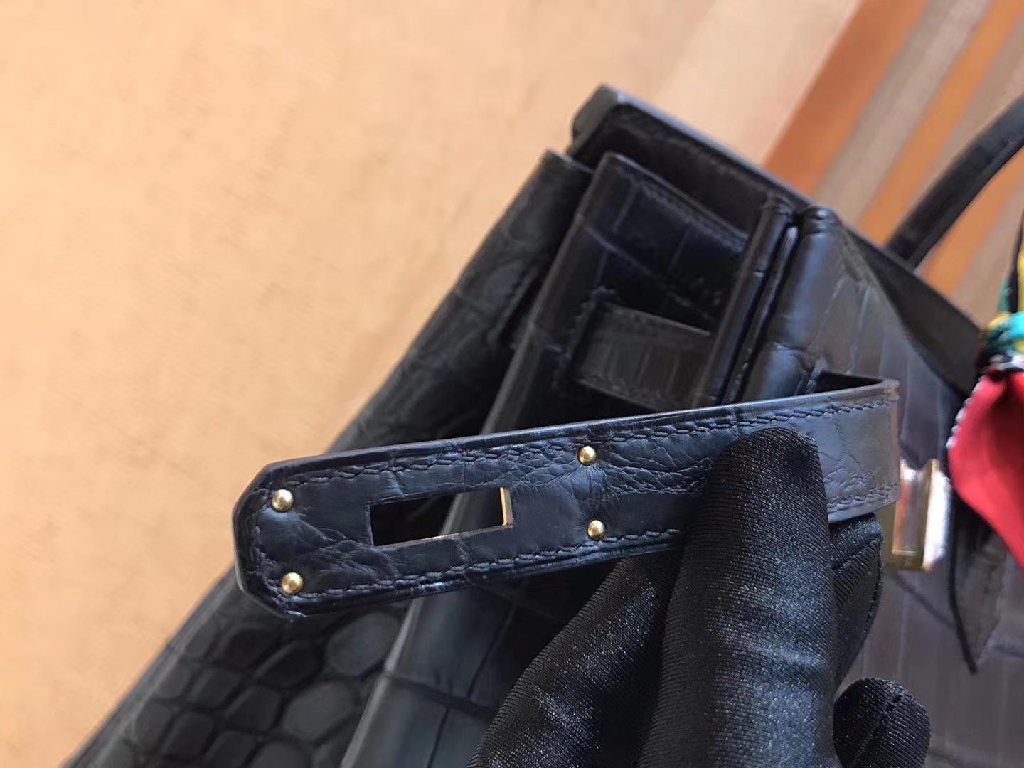 Hermès（爱马仕）Birkin 铂金包 经典黑 进口一级雾面尼罗鳄鱼皮 蜡线 40cm